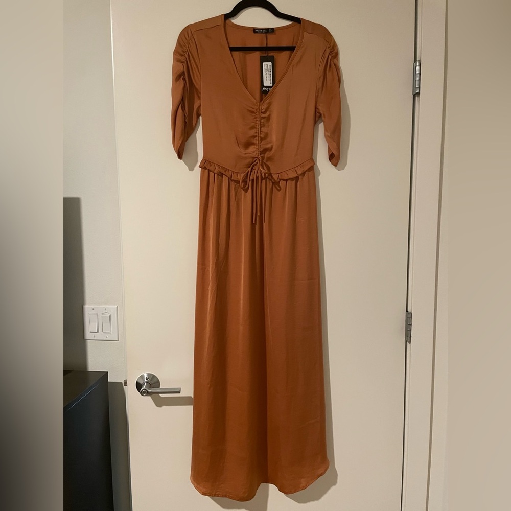 NWT Women’s Satin Midi Dress with Details